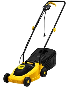 Колесная газонокосилка Huter ELM-1300/33, электрическая, 1.3 кВт, ширина скашивания 33 см, высота скашивания 2 см-5.5 см, объем травосборника 30л., 7.94 кг (70/4/18)