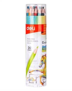 Набор цветных карандашей Enovation EC112-24, трехгранные, 24 шт., заточенные (EC112-24) Deli