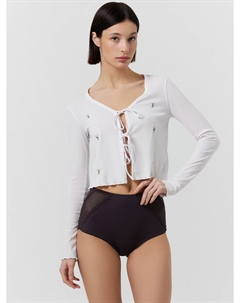 Трусы макси женские черные с кружевом Mark formelle