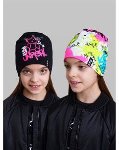 Шапка трикотажная для девочек, 2 шт в комплекте Playtoday tween