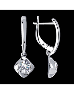 Серьги из серебра с фианитами Sokolov