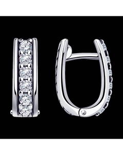 Серьги из серебра с фианитами Sokolov