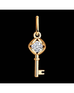 Подвеска из золочёного серебра с фианитом Sokolov