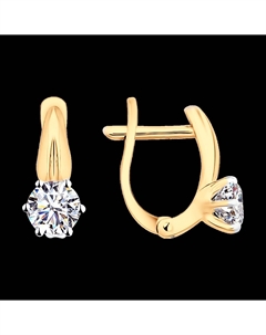 Серьги из золоченого серебра с фианитами Sokolov