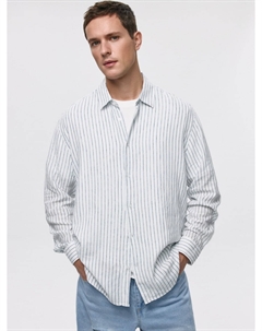 Рубашка из смесового льна в полоску Sela