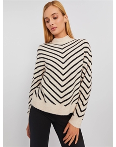 Вязаный джемпер с круглым вырезом и узором в полоску Zolla