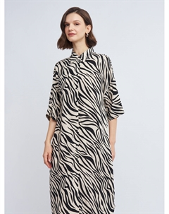 Платье-рубашка миди из вискозы Zolla