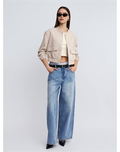 Джинсы Wide Loose с двойным поясом Zolla