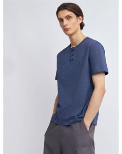 Футболка хенли из хлопка в полоску Zolla