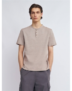 Футболка хенли из хлопка в полоску Zolla