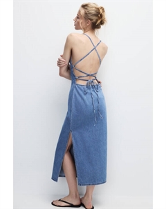 Платье миди джинсовое с вырезом на спине Befree