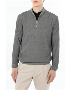 Пуловер хлопковый с воротником на молнии Bugatti