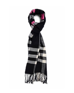 Шарф в клетку с логотипом бренда Replay