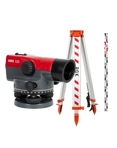 Комплект 852664: оптический нивелир 32X + штатив + рейка S5 Amo