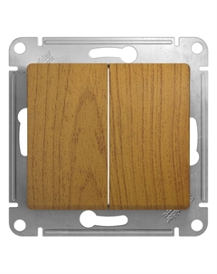 Выключатель Glossa двухклавишный встраиваемый дуб (GSL000551) Systeme electric