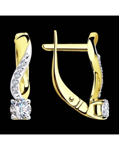 Серьги из желтого золота с фианитами Sokolov