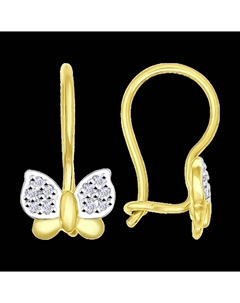 Серьги из желтого золота с фианитами Sokolov