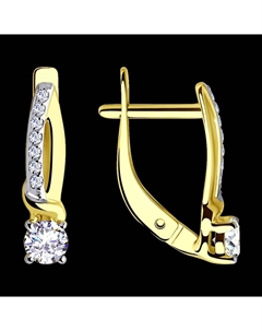 Серьги из желтого золота с фианитами Sokolov