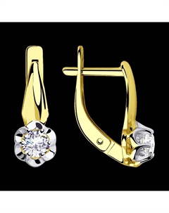 Серьги из желтого золота с фианитами Sokolov