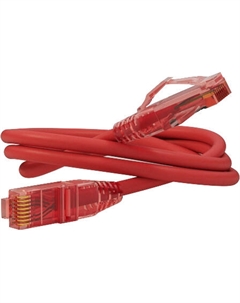Кабель патч-корд U/UTP 5e кат. 0,3м. PC-LPM-UTP-RJ45-RJ45-C5e-0.3M-LSZH-RD LSZH, 0.3 м, красный Hyperline