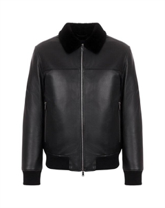 Кожаный бомбер с меховой отделкой Mvst