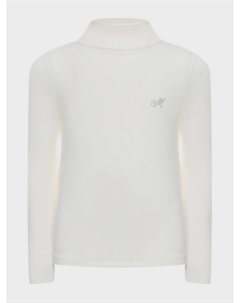 Водолазка с буквой М из страз, кремовая Monnalisa