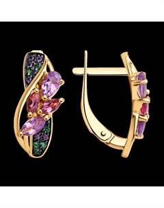 Серьги из золота с миксом камней Sokolov