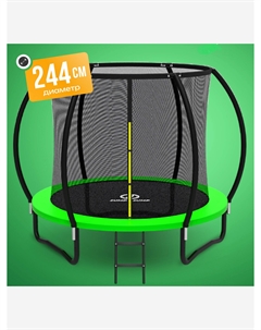 Батут детский каркасный с защитной сеткой диаметр 244 см. цвет зеленый, Зеленый Jumpy jump