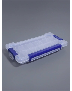 Органайзер для хранения мелочей, с подвесом, 15 ячеек, 23×12×3.5 см, прозрачный, синий Арт узор