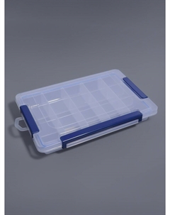 Органайзер для хранения мелочей, с подвесом, 15 ячеек, 27×17×4.3 см, прозрачный, синий Арт узор