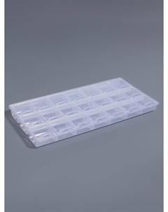 Органайзер для хранения мелочей, 21 отделение, 21.5×10.5×1.9 см, прозрачный Арт узор