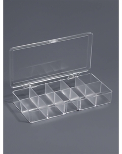 Органайзер для хранения мелочей, 10 ячеек, 17×9.5×3 см, прозрачный Арт узор