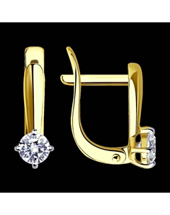 Серьги из желтого золота с фианитами Sokolov