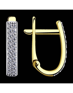 Серьги из желтого золота с фианитами Sokolov