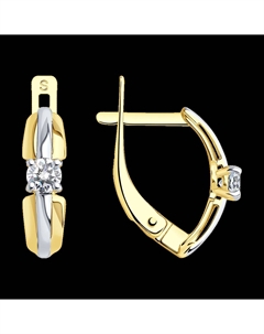 Серьги из желтого золота с фианитами Sokolov