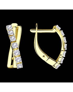 Серьги из желтого золота с фианитами Sokolov