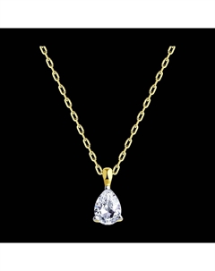 Колье из желтого золота с фианитом Sokolov