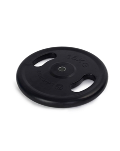 Диск обрезиненный с ручками 15кг NT121N черный Larsen