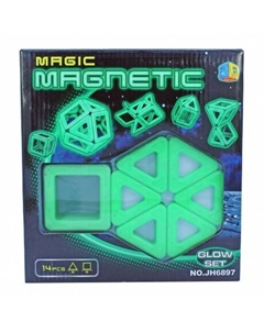 Флуоресцентный конструктор 14 дет. (треугольники и квадраты) арт.76556 Kribly Boo No name