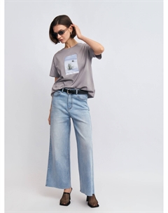 Футболка из хлопка с принтом Zolla