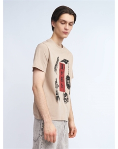 Футболка из хлопка с принтом Zolla