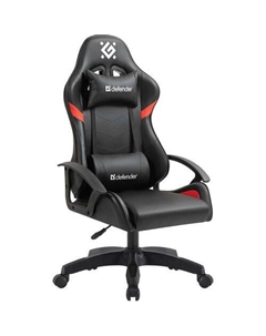 Кресло игровое Sharm, на ножках, экокожа, черный/красный Defender