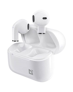 Наушники Defender Twins 955, Bluetooth, вкладыши, белый