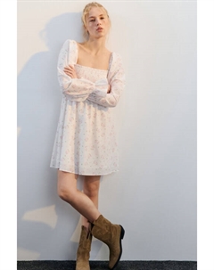 Платье мини с вырезом-каре и воланами Befree