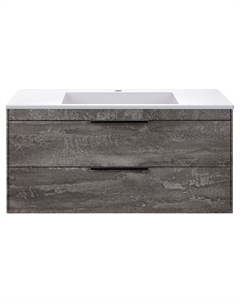 Тумба под раковину Chiara 2D 99 см VMC-2C2100GS, подвесная, 2 выкатных ящика, серый камень Vincea