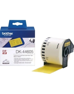 Картридж ленточный, 6.2 см x 30.48м, черный на желтом, оригинальная (DK44605) Brother