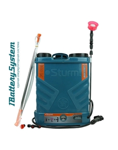 Садовый опрыскиватель STURM! GS8216N, наплечный, аккумуляторный, бак 16 л, синий (GS8216N) Sturm!