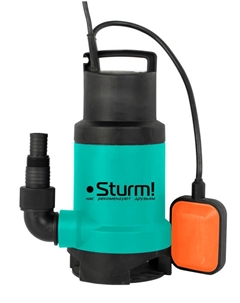 Электрический водяной насос Sturm! WP9775P, 750 Вт, погружной, дренажный, производительность 13.8 м³/час, глубина погружения 7 м, 4 кг (WP9775P)