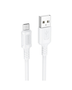 Кабель USB(Am)-Micro USB(Bm), быстрая зарядка, 2.4А, 1 м, белый, Borofone Feliz BX111 (6941991115073)