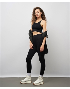 Топ спортивный бесшовный укороченный с мягкими чашками для женщины черный Jumkey